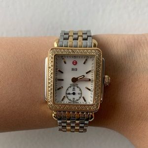 Authentic Michele Diamond Deco Watch